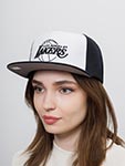 Бейсболка MITCHELL NESS арт. HHSS1051-LALYYPPPWHBK Los Angeles Lakers NBA (белый / черный)